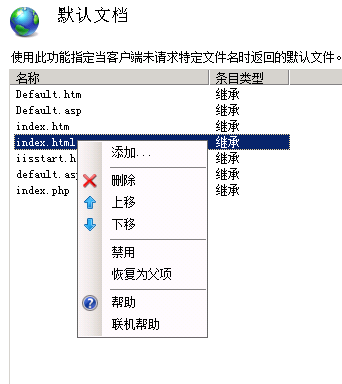 IIS6、IIS7.5設(shè)置網(wǎng)站默認(rèn)首頁(yè)的方法(Directory Listing Denied)
